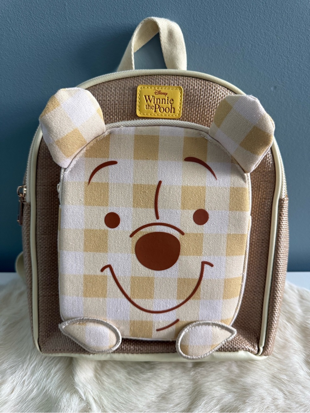 Disney Bioworld Winnie-the-Pooh Yellow Gingham Mini Backpack